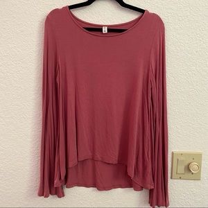 BP Pink Mauve Spit Sleeve Tee